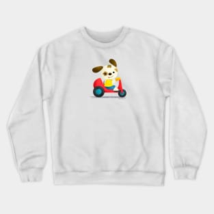 Puppy on a tricycle Crewneck Sweatshirt